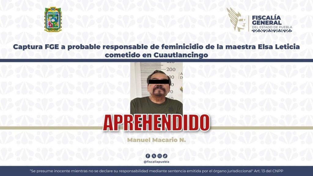 Detenido feminicidio Cuautlancingo