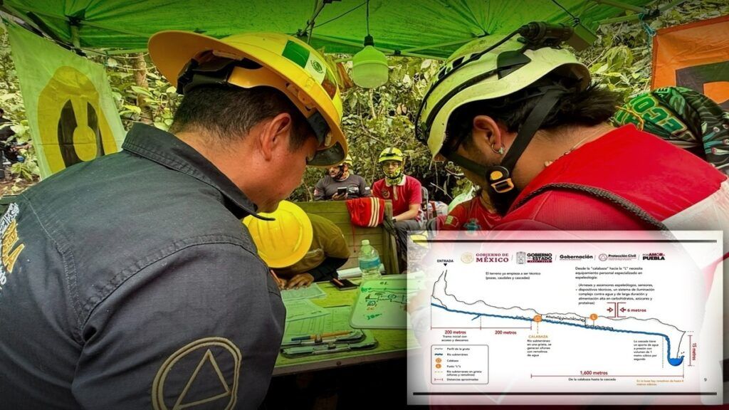 Rescate cuerpos gruta Cuetzalan