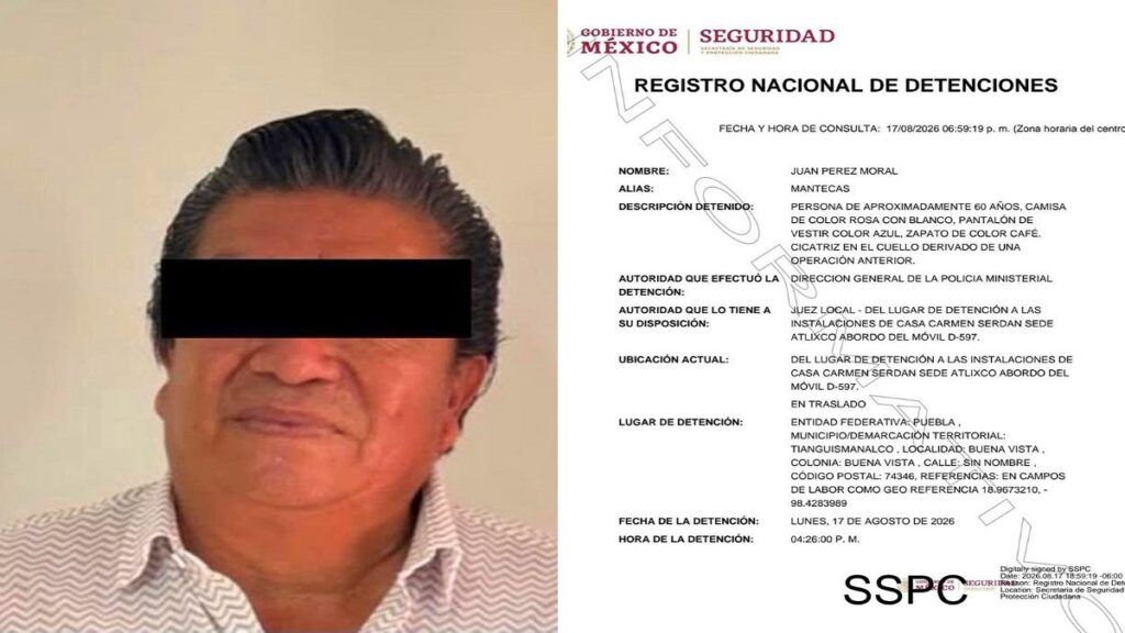 Juan Pérez Moral edil Tianguismanalco detenido
