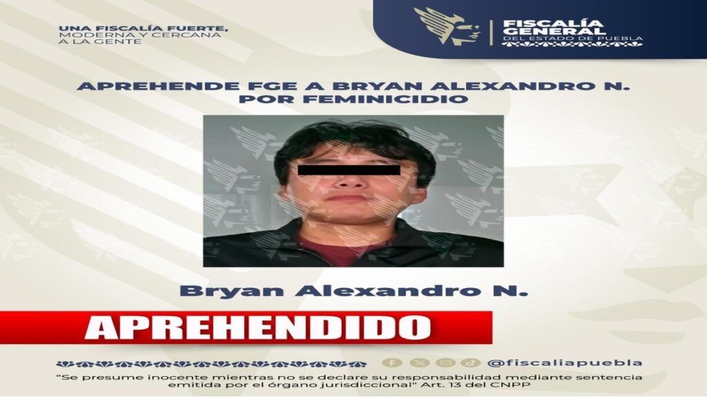 Bryan Alexandro detenido feminicidio María Fernanda